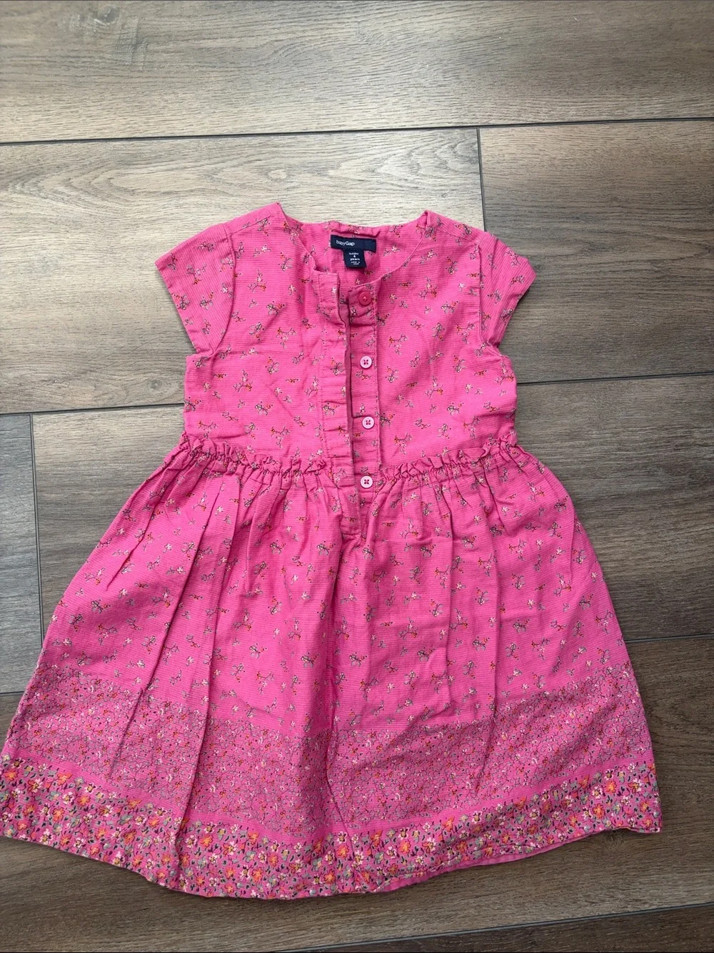 BabyGap Hot Pink Floral-Trim Casual Girl's Dress